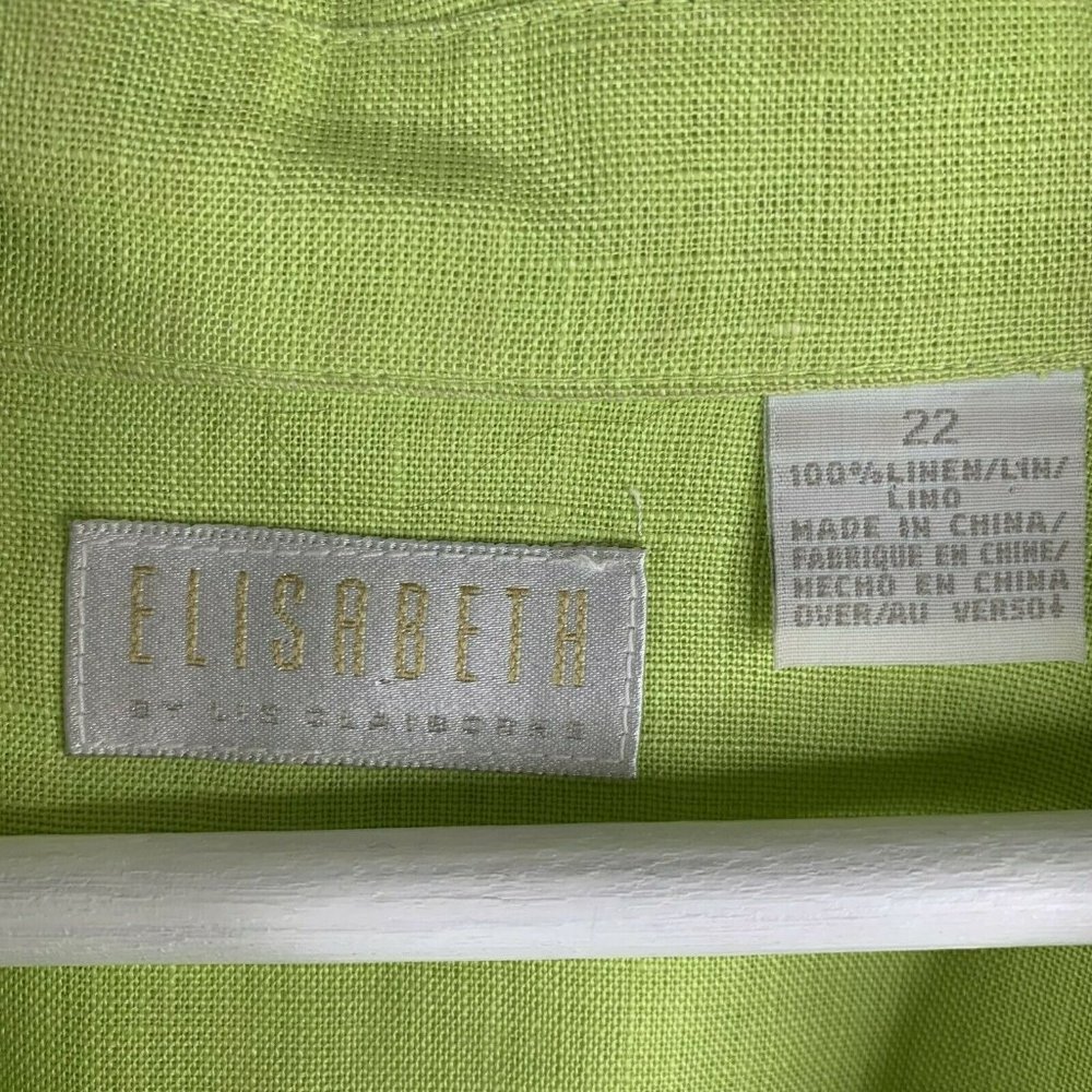 Elizabeth 100% Linen Shirt Long Sleeve Button Front Up Top Women’s Plus Size 22 - Picture 5 of 10